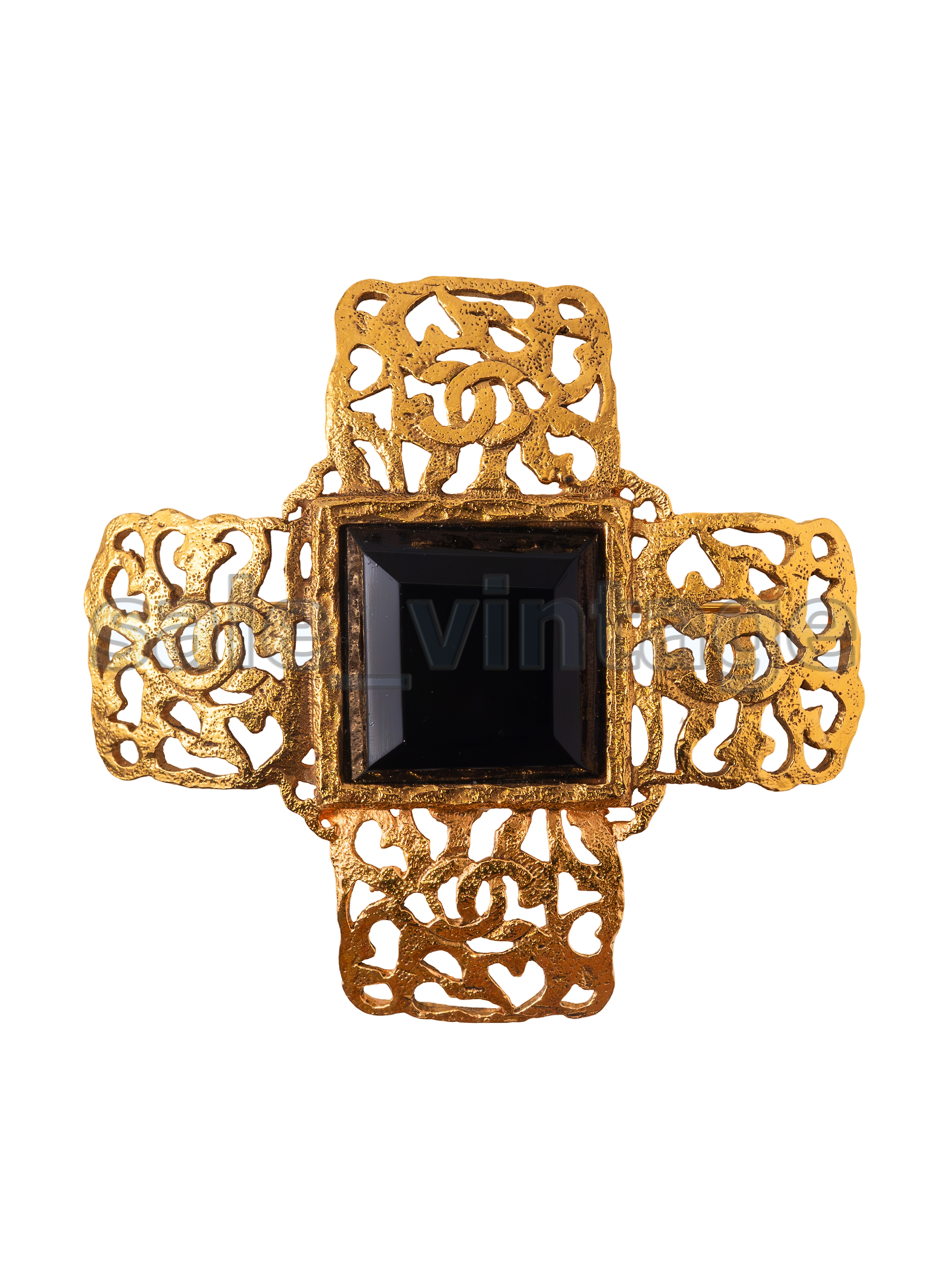 Chanel Gripoix 25 сезон брошь крест 91г 