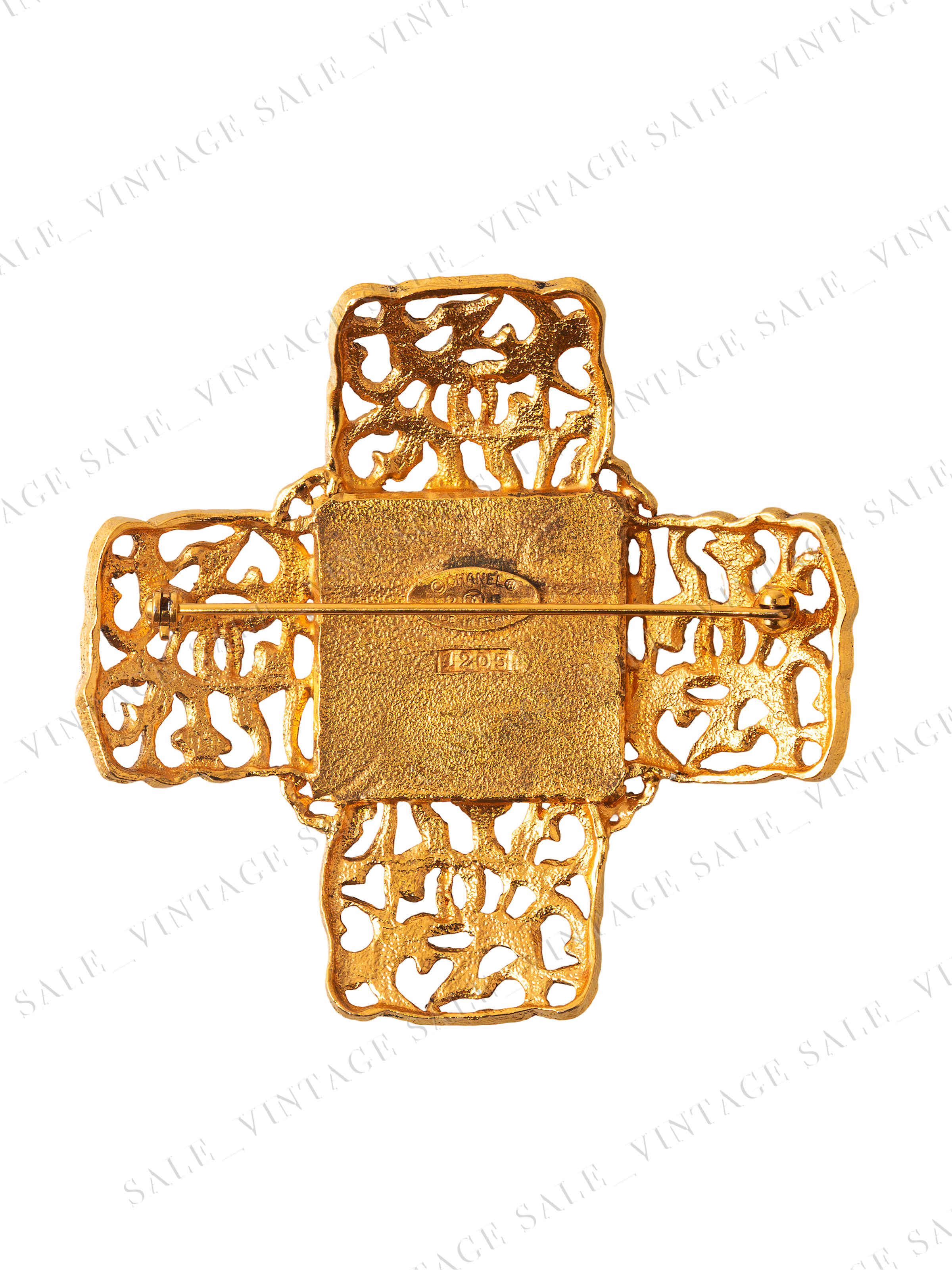 Chanel Gripoix 25 сезон брошь крест 91г 