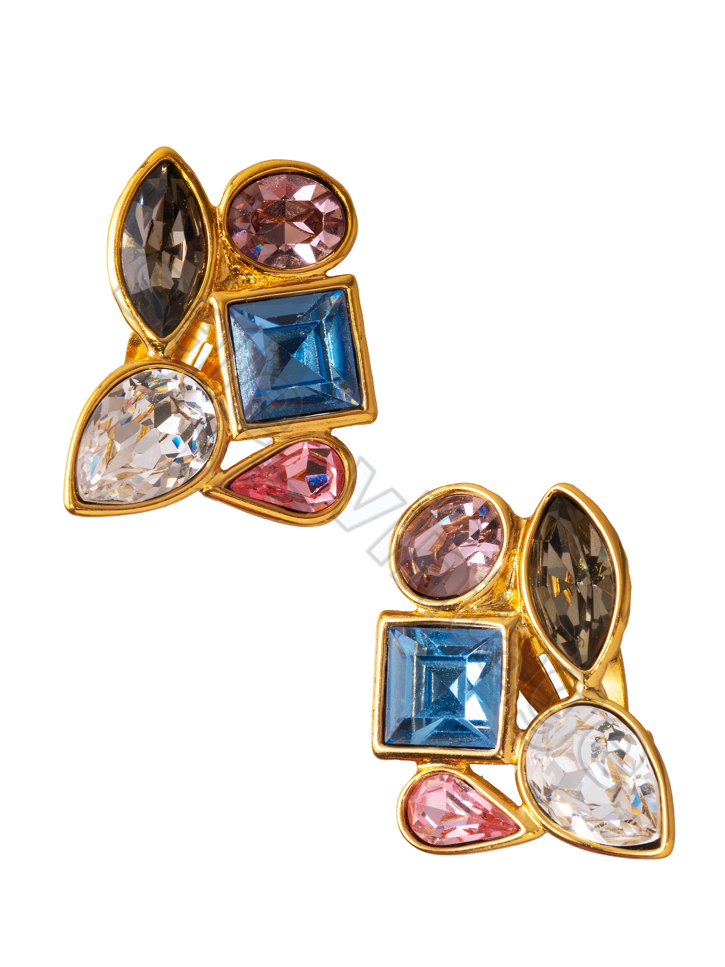 YSL Robert Goossens клипсы цветные кристаллы