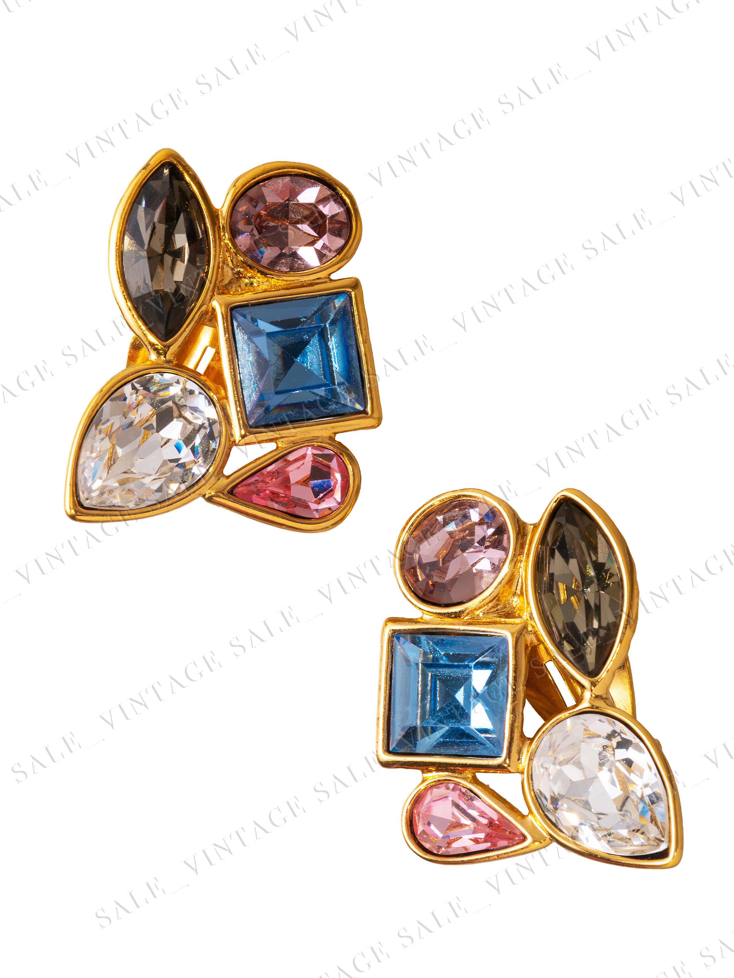 YSL Robert Goossens клипсы цветные кристаллы